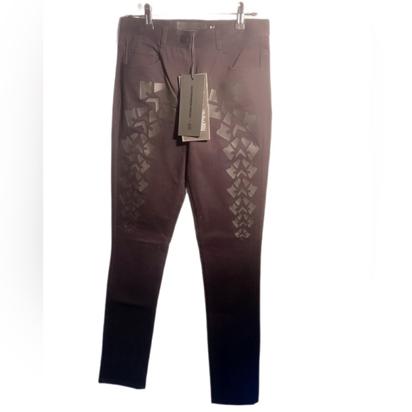 NWT Alexander Wang x HM Patterned Stretch Trendy Stylish black denim jeans 4 - Picture 2 of 6